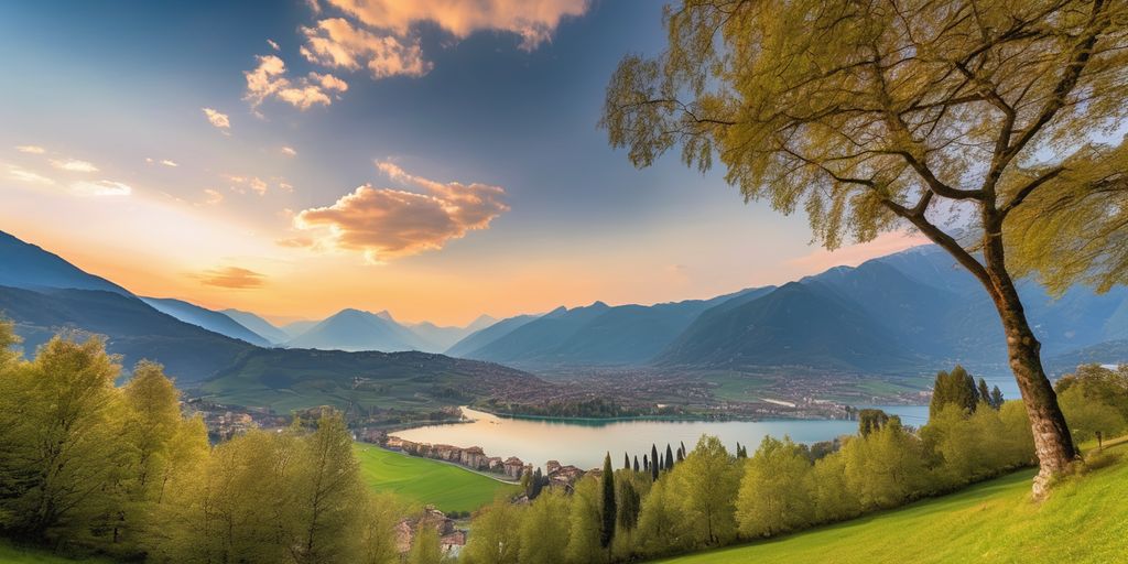 scenic view of Ticino landscape with mountains, lakes, and charming villages